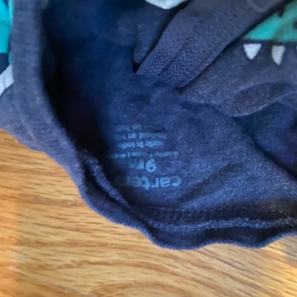 Carters zip up pajamas alligator crocodile footie pjs 9 month baby boy zipper - Picture 2 of 2